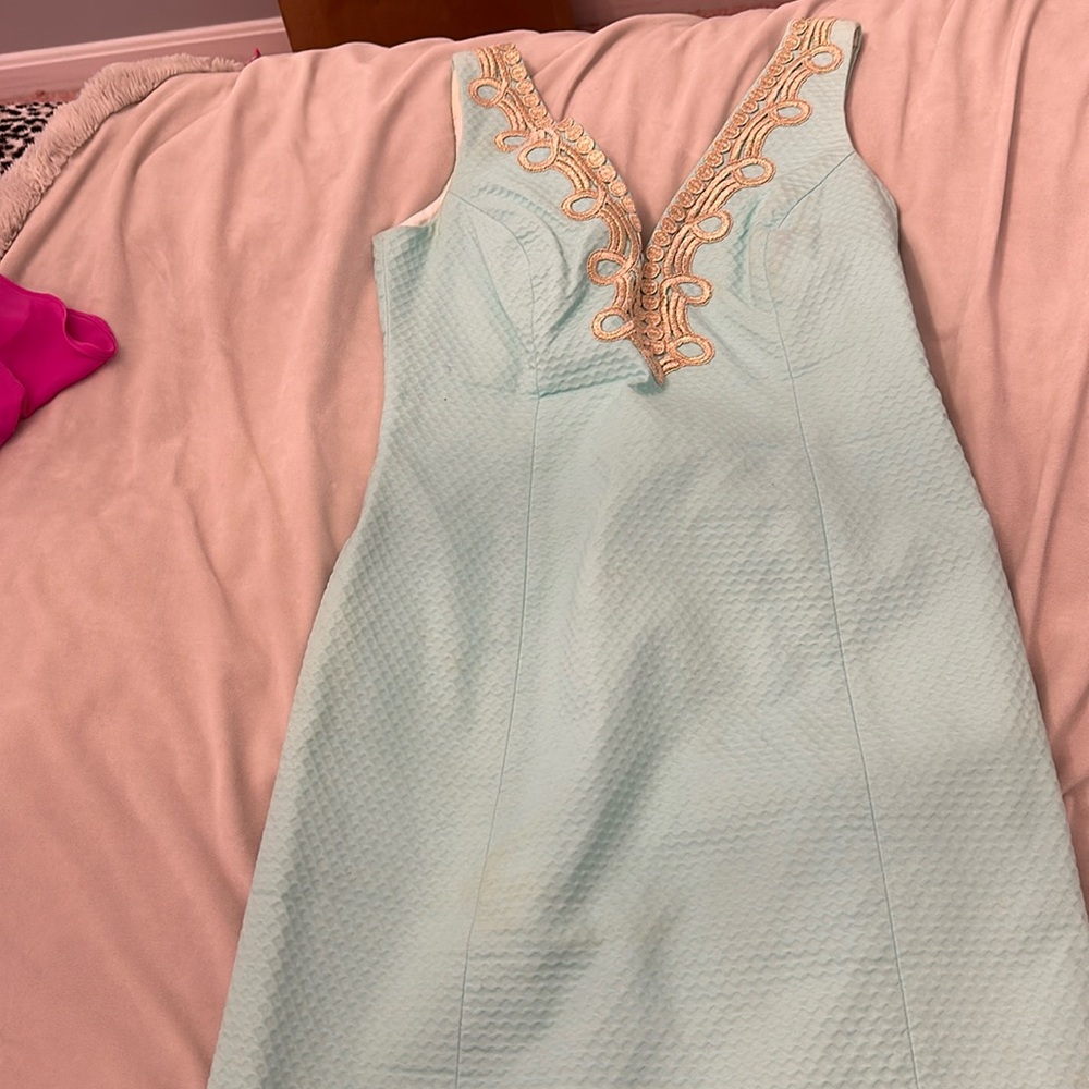 Teal and Gold Lilly Pulitzer Dress